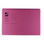 Q-Connect Square Cut Folder Mediumweight 250gsm Foolscap Pink (Pack of 100) KF01187 KF01187
