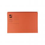 Q-Connect Square Cut Folder Mediumweight 250gsm Foolscap Orange (Pack of 100) KF01188 KF01188