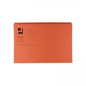 Q-Connect Square Cut Folder 250gsm Foolscap Orange Pack of 100 KF01188