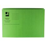 Q-Connect Square Cut Folder Mediumweight 250gsm Foolscap Green (Pack of 100) KF01189 KF01189