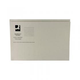 Q-Connect Square Cut Folder Mediumweight 250gsm Foolscap Buff (Pack of 100) KF01190 KF01190