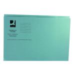 Q-Connect Square Cut Folder Mediumweight 250gsm Foolscap Blue (Pack of 100) KF01191 KF01191