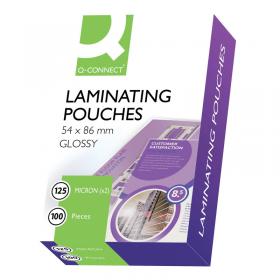 Q-Connect 54x86mm Laminating Pouches 250 Micron (Pack of 100) KF01203 KF01203