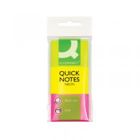 Q-Connect Quick Notes 38 x 51mm Neon (Pack of 3) KF01224 KF01224