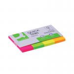 The image shows a pack of Q-Connect Index Tabs & Page Markers, with four colorful pads of 20x50mm Quick Tabs, totaling 200 tabs. The neon colors make them highly visible and easy to organize, perfect for marking important pages or sections in documents.