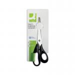 Q-Connect Ergonomic All Purpose Scissors 210mm Stainless Steel Blades Black Handle CKF01227 KF01227