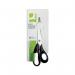 The Q-Connect Scissors feature an ergonomic design, with 210mm stainless steel blades and a black handle. The blades are sharp and precise, making them ideal for various cutting tasks. The overall appearance of the scissors is sleek and professional, perfect for any office or home setting.