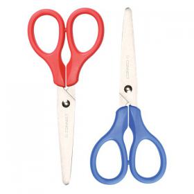 Q-Connect Ergonomic All Purpose Scissors 130mm Stainless Steel Blades Red or Blue Handle CKF01229 KF01229