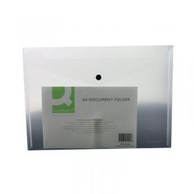 Q-Connect Polypropylene Document Folder A4 Clear (Pack of 12) KF01244Q KF01244Q