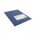 The picture shows a blue display book from Q-Connect, made of polypropylene material. It has 20 pockets to hold important documents and is perfect for organizing and presenting information. The book looks sleek and professional, with a sturdy cover and clear pockets to easily view the contents inside.