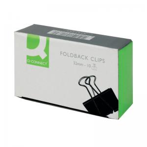 Click to view product details and reviews for Q Connect Foldback Clip 32mm Black Pack Of 10 Kf01284 Kf01284.