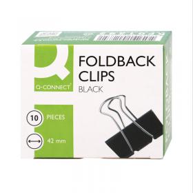 Q-Connect Foldback Clip 42mm Black (Pack of 10) KF01285 KF01285