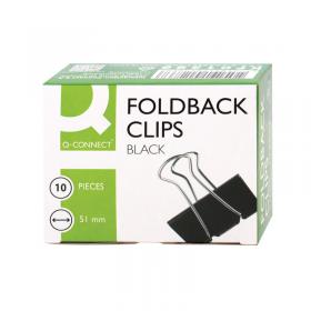 Q-Connect Foldback Clip 51mm Black (Pack of 10) KF01286 KF01286