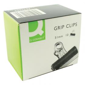 Q-Connect 51mm Black Grip Clip Pack of 10 KF01289 KF01289