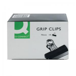 Q-Connect Grip Clip 70mm Black 10 Pack KF01290 KF01290