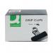 The photograph showcases a pack of 10 black Q-Connect Grip Clips, each measuring 70mm in size. The clips have a sturdy grip and are designed by Q-Connect. The packaging is compact and clearly labeled with the brand name and product information. These clips are perfect for organizing and securing papers, documents, or other items.
