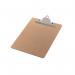 A photo of Q-Connect Clipboards Q-Connect Masonite Clipboard A4 KF01304 shows a sturdy and professional-looking clipboard made of thick, brown masonite material, featuring a metal clip for holding papers securely in place. The A4 size is perfect for carrying and organizing important documents for any professional or personal use.