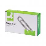 The Q-Connect Paperclips feature a simple design with a shiny silver finish. Each paperclip measures 32mm in length and comes in a box of 100, with 10 packs included in the set. Perfect for organizing papers or documents, these paperclips are a must-have office supply.