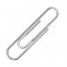 This photo features a pack of 1000 Q-Connect Paperclips with a plain silver design. Each clip measures 32mm in size and is neatly organized in the packaging. The background is neutral, highlighting the classic and practical nature of these paperclips.