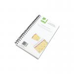 The photo shows a professional-looking Q-Connect Telephone & Message book, with a vibrant yellow cover and a self-sticky feature for easy labeling and organization. With 320 message pages, this book is perfect for keeping track of important calls and notes.