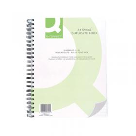 Q-Connect Feint Ruled Wirebound Duplicate Book A4 KF01342 KF01342