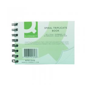 Q-Connect Feint Ruled Wirebound Triplicate Book 102x127mm KF01343 KF01343