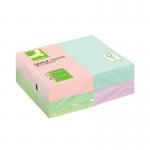 The picture features a variety of Q-Connect Post-it and Re-Move products in a pack of 12. The products are in a pastel color scheme and include Quick Notes measuring 76x127mm. The packaging also bears the Q-Connect logo and product name.