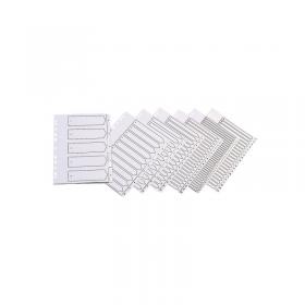 Q-Connect 20-Part A-Z Index Multi-punched Polypropylene White A4 KF01351 KF01351