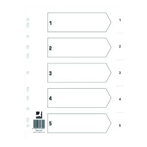 Q-Connect Index 1-5 Polypropylene White 25 Pack KF01352Q KF01352Q
