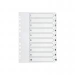 Q-Connect 1-10 Index Multi-punched Polypropylene White A4 KF01353 KF01353