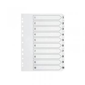Q-Connect 1-10 Index Multi-punched Polypropylene White A4 KF01353 KF01353