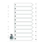 Q-Connect Index 1-10 Polypropylene White (Pack of 25) KF01353Q KF01353Q