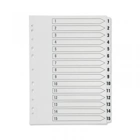 Q-Connect 1-15 Index Multi-punched Polypropylene White A4 KF01355 KF01355