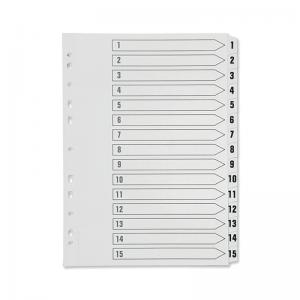 Q-Connect 1-15 Index Multi-punched Polypropylene White A4 KF01355