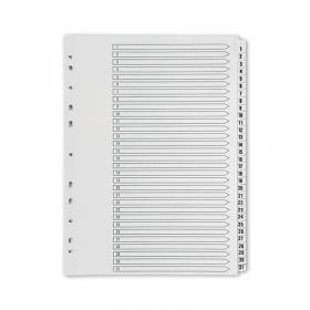Q-Connect 1-31 Index Multi-punched Polypropylene White A4 KF01357 KF01357