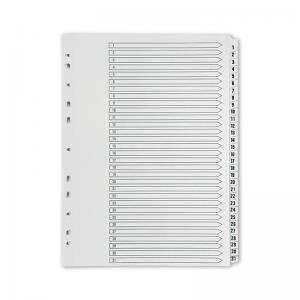 Q-Connect Index A4 Multi-Punched 1-31 Polypropylene White KF01357