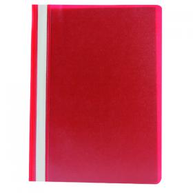 REPORT FILES Project DOCUMENT A4 Quality Folders CLEAR COVER Red PACK OF 25