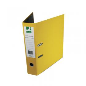 Q-Connect Lever Arch File Paperbacked Foolscap Yellow (Pack of 10) KF01471 KF01471