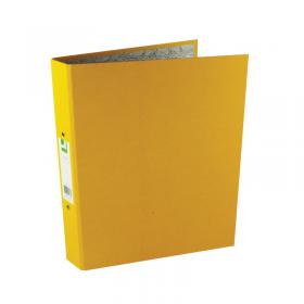 Q-Connect 2 Ring 25mm Paper Over Board Yellow A4 Binder (10 Pack) KF01473 KF01473