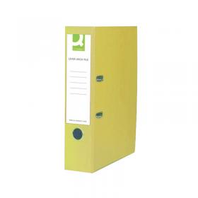 Q-Connect 70mm Lever Arch File Polypropylene Foolscap Yellow (Pack of 10) KF01476 KF01476