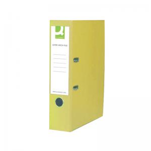 Q-Connect 70mm Lever Arch File Polypropylene Foolscap Yellow Pack of