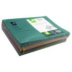 Q-Connect Square Cut Folder Mediumweight 250gsm Foolscap Assorted (Pack of 100) KF01492 KF01492