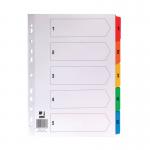 Q-Connect 1-5 Index Multi-punched Reinforced Board Multi-Colour Numbered Tabs A4 White KF01518 KF01518