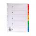 Q-Connect 1-5 Index Multi-punched Reinforced Board Multi-Colour Numbered Tabs A4 White KF01518 KF01518