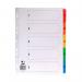 Q-Connect 1-5 Index Multi-punched Reinforced Board Multi-Colour Numbered Tabs A4 White KF01518 KF01518