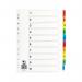 Q-Connect 1-10 Index Multi-punched Reinforced Board Multi-Colour Numbered Tabs A4 White KF01519 KF01519