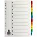 Q-Connect 1-10 Index Multi-punched Reinforced Board Multi-Colour Numbered Tabs A4 White KF01519 KF01519