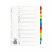 Q-Connect 1-10 Index Multi-punched Reinforced Board Multi-Colour Numbered Tabs A4 White KF01519 KF01519