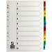 Q-Connect 1-10 Index Multi-punched Reinforced Board Multi-Colour Numbered Tabs A4 White KF01519 KF01519