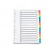 Q-Connect 1-15 Index Multi-punched Reinforced Board Multi-Colour Numbered Tabs A4 White KF01520 KF01520
